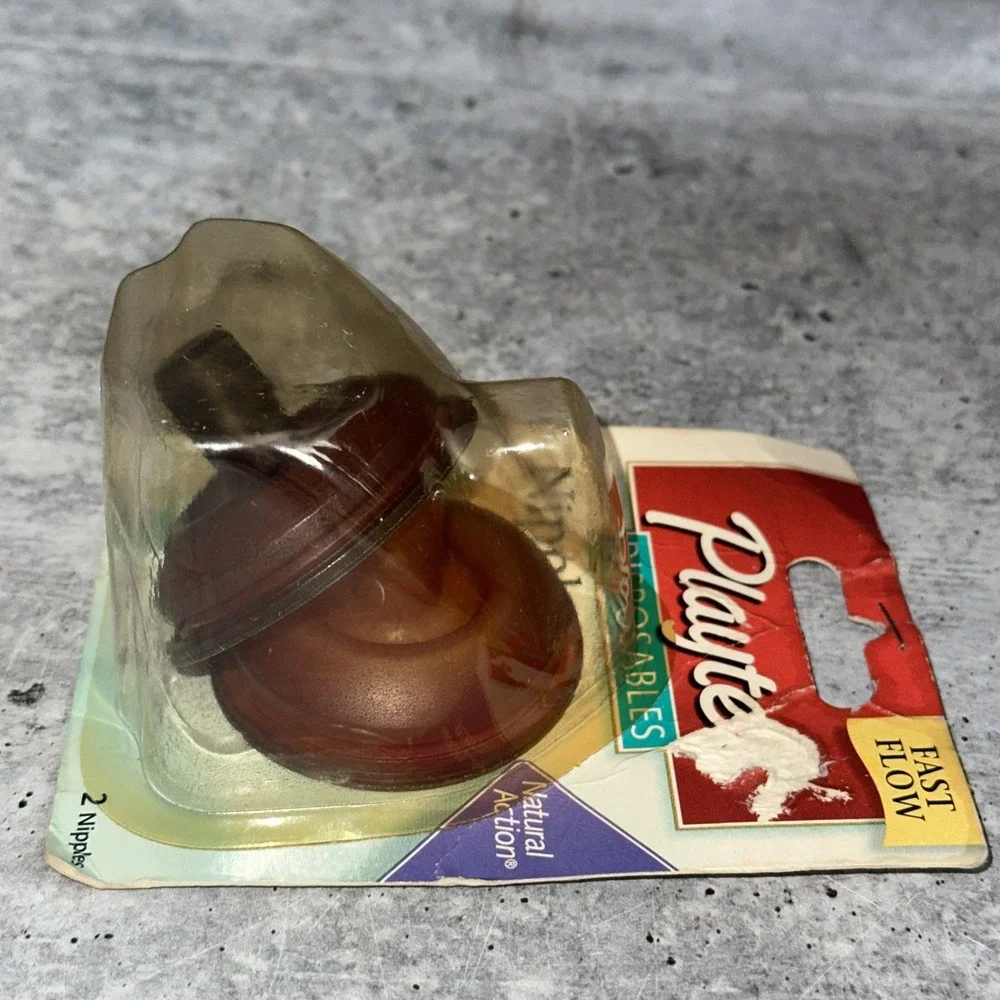 Vintage Playtex Natural Action Flat Top Latex Baby Bottle Nipples Fast Flow  (A)